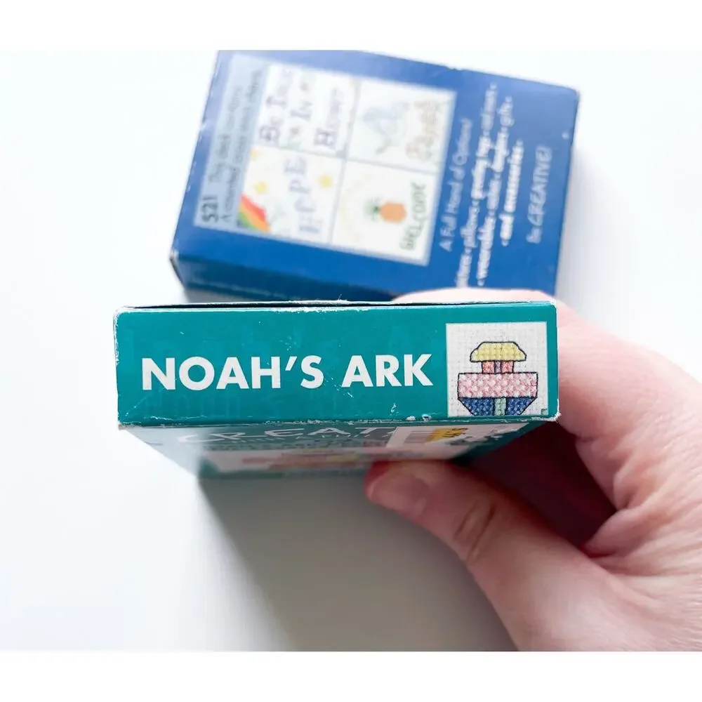 Vtg Set of Two Bucilla Playing Cards Inspirational and Noah's Ark Design Charts